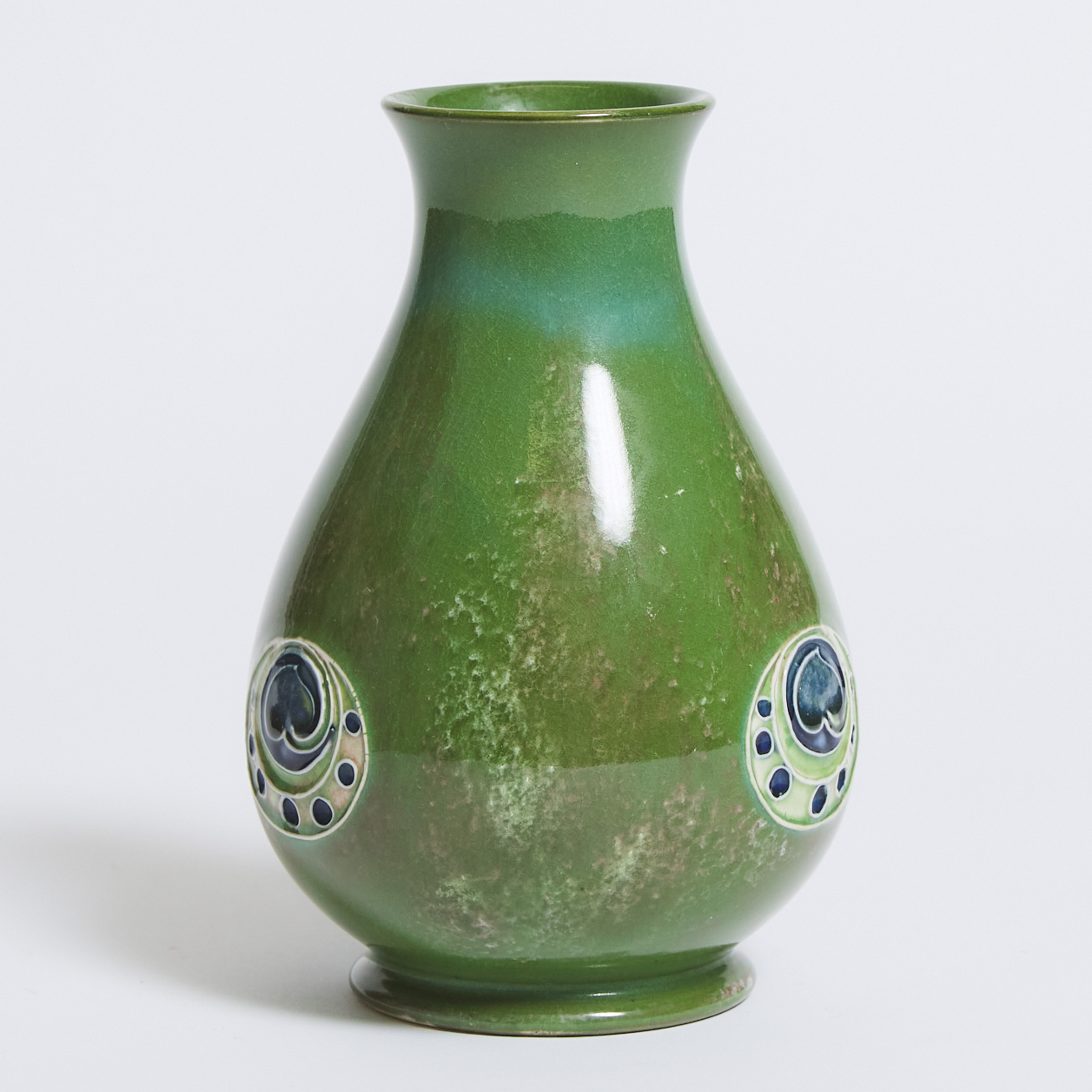Macintyre Moorcroft Mottled Green Flamminian Vase, c.1906-13