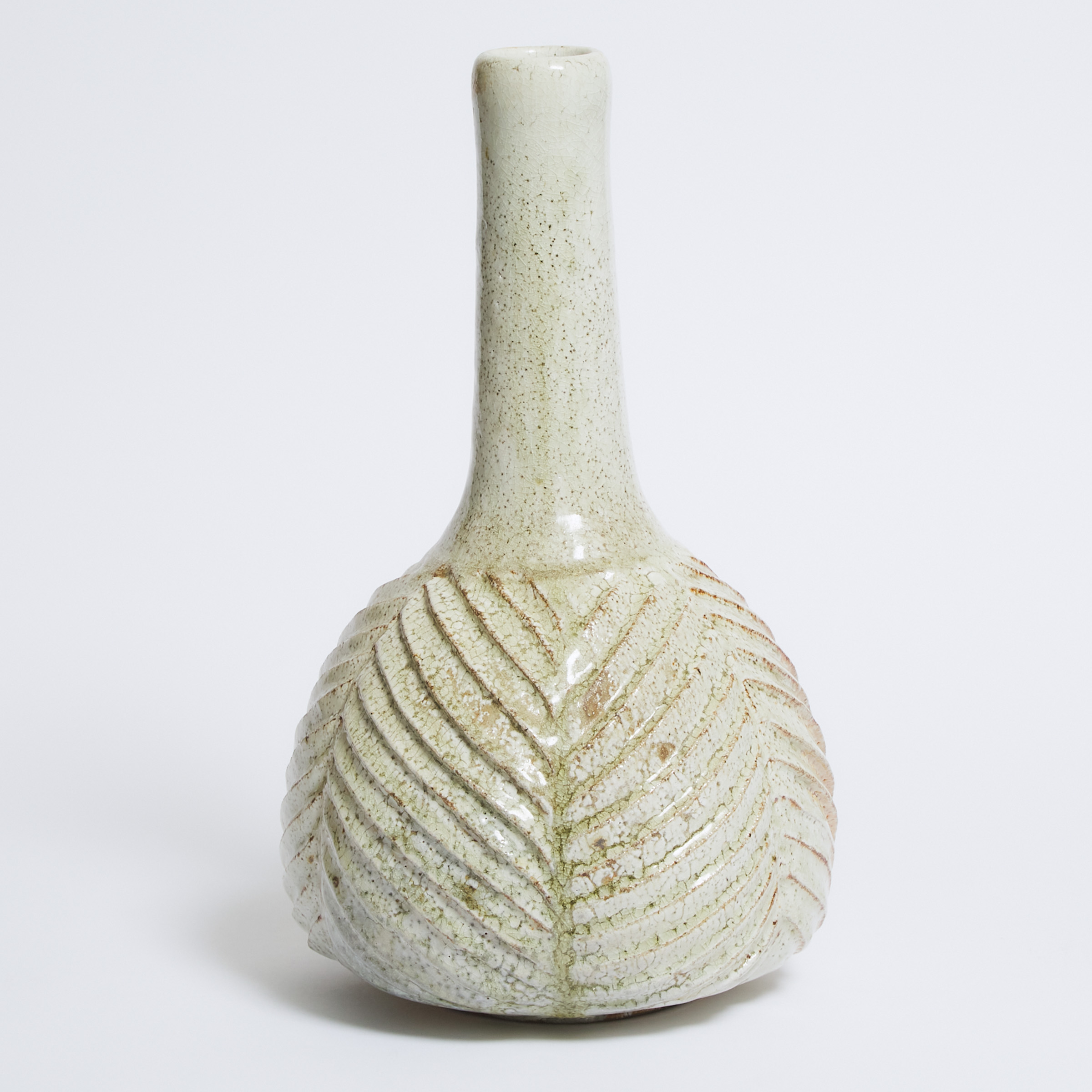 Robert Archambeau (Canadian, 1933-2022), Carved and Glazed Stoneware Vase, c.2000