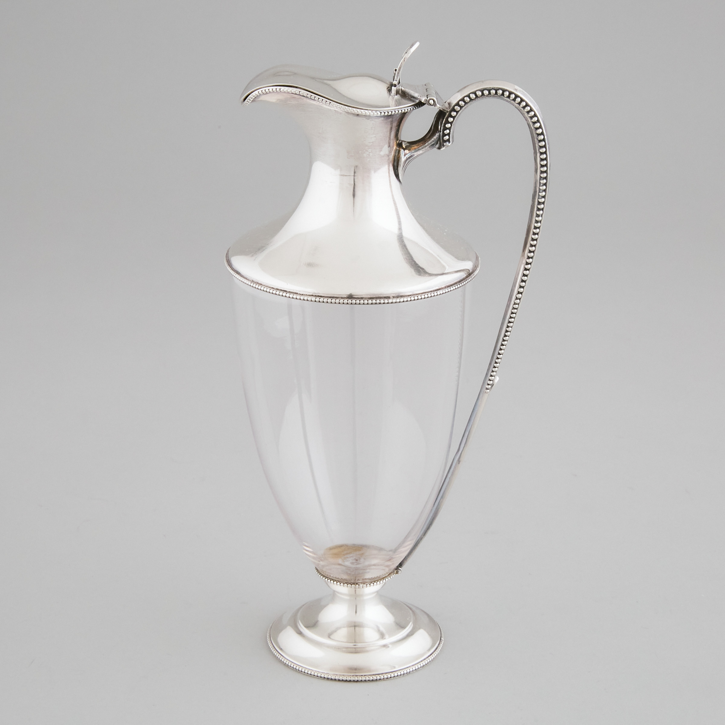 Victorian Silver Mounted Glass Claret Jug, William & George Sissons, Sheffield, 1884
