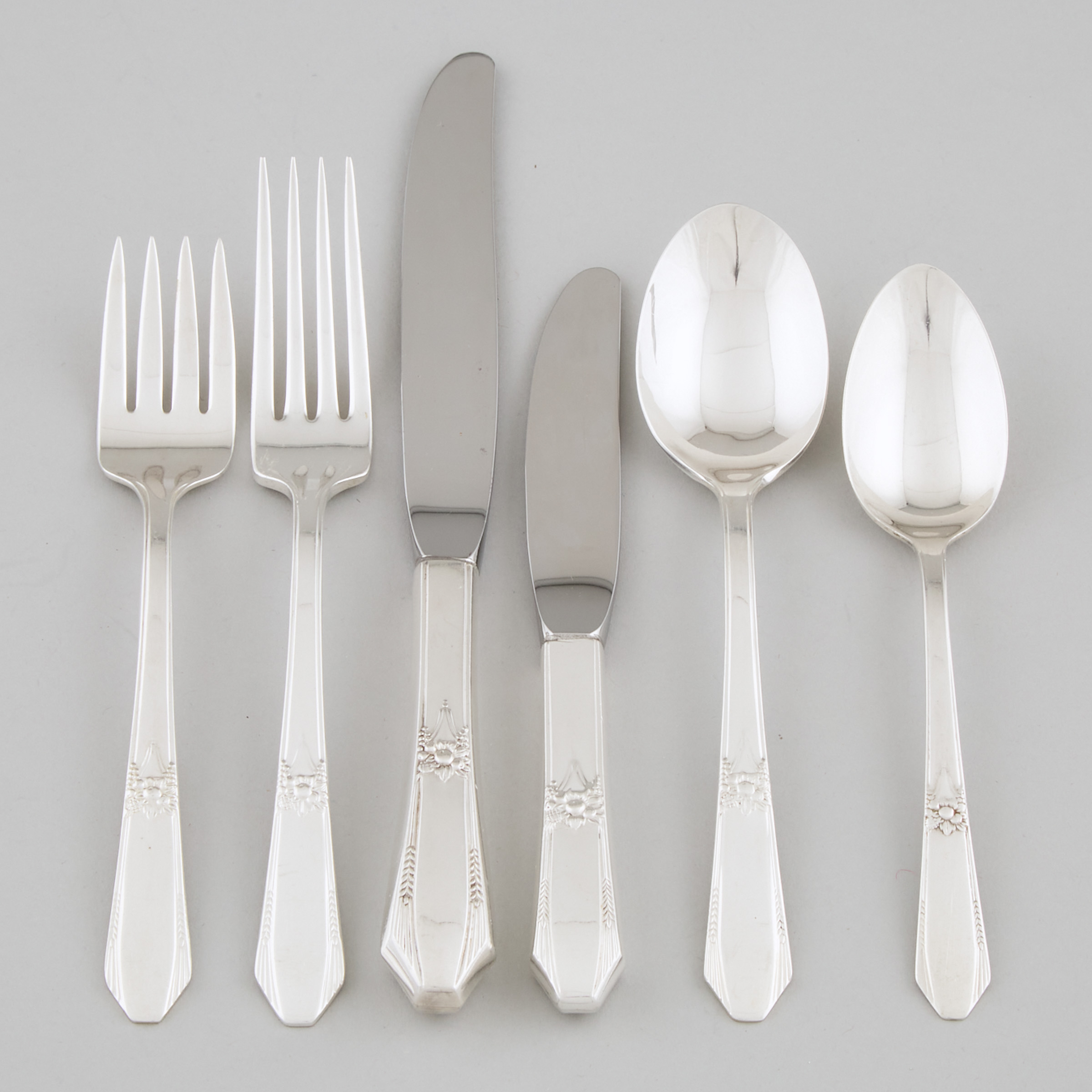 Canadian Silver 'Laurier' Pattern Flatware Service, Northumbria, 20th century