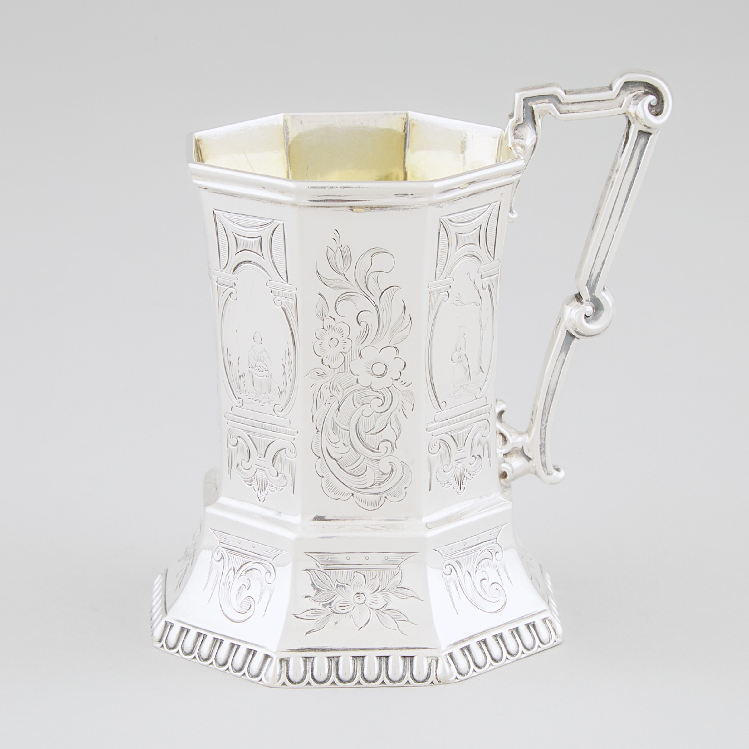 Victorian Silver Octagonal Mug, Joseph Angell II, London, 1853