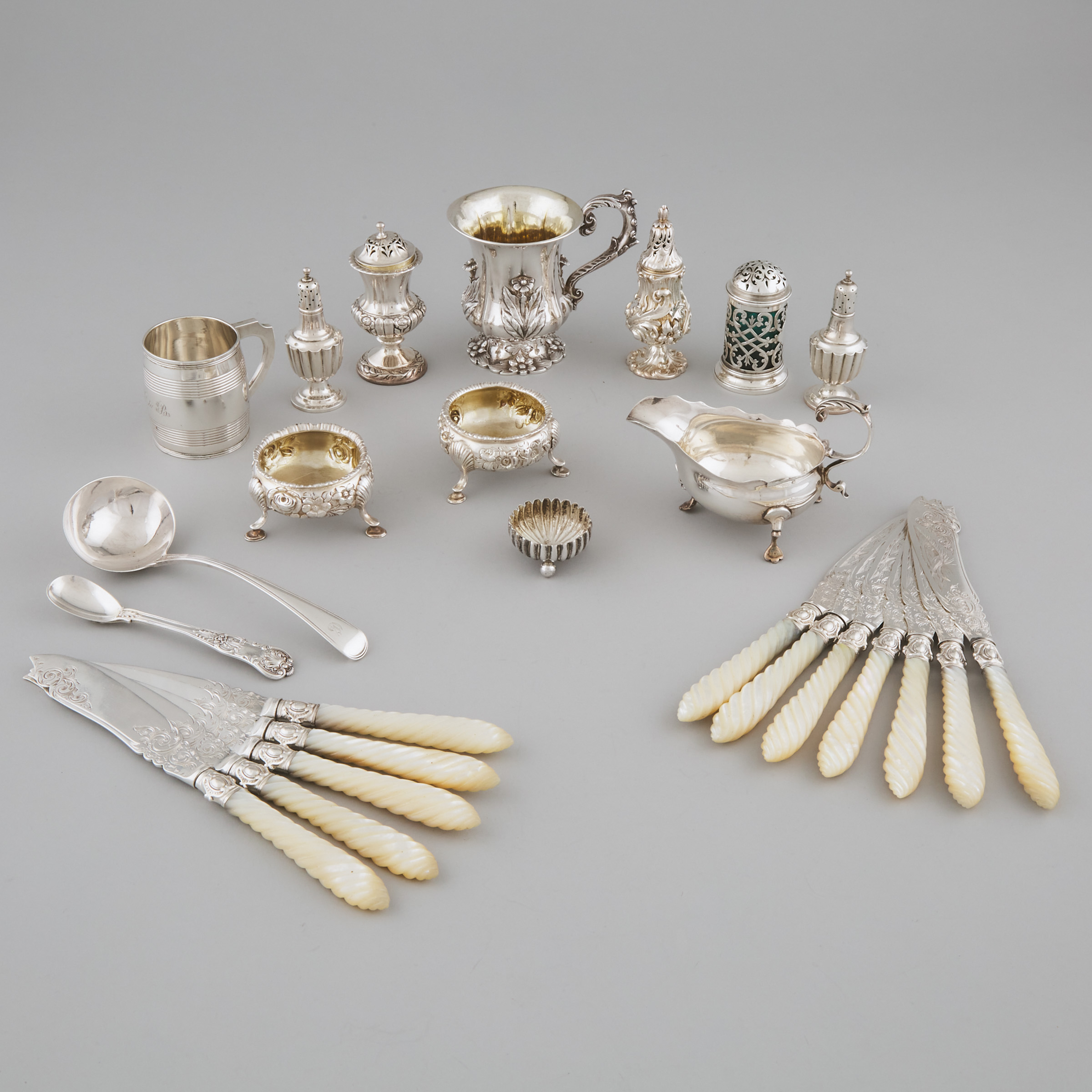 Group of Georgian and Victorian Silver, c.1759-1894