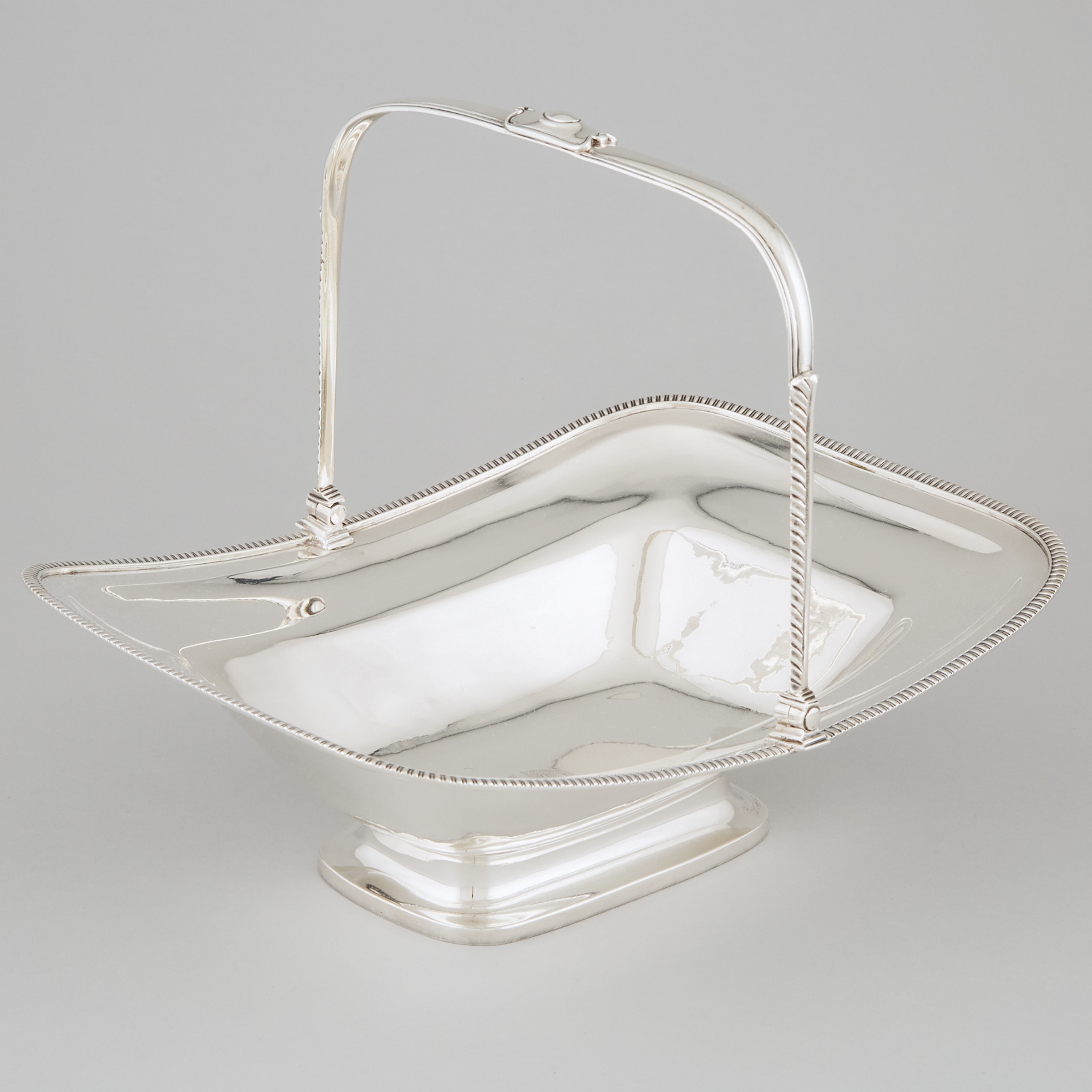 George III Silver Oblong Cake Basket, Thomas Robins, London, 1808