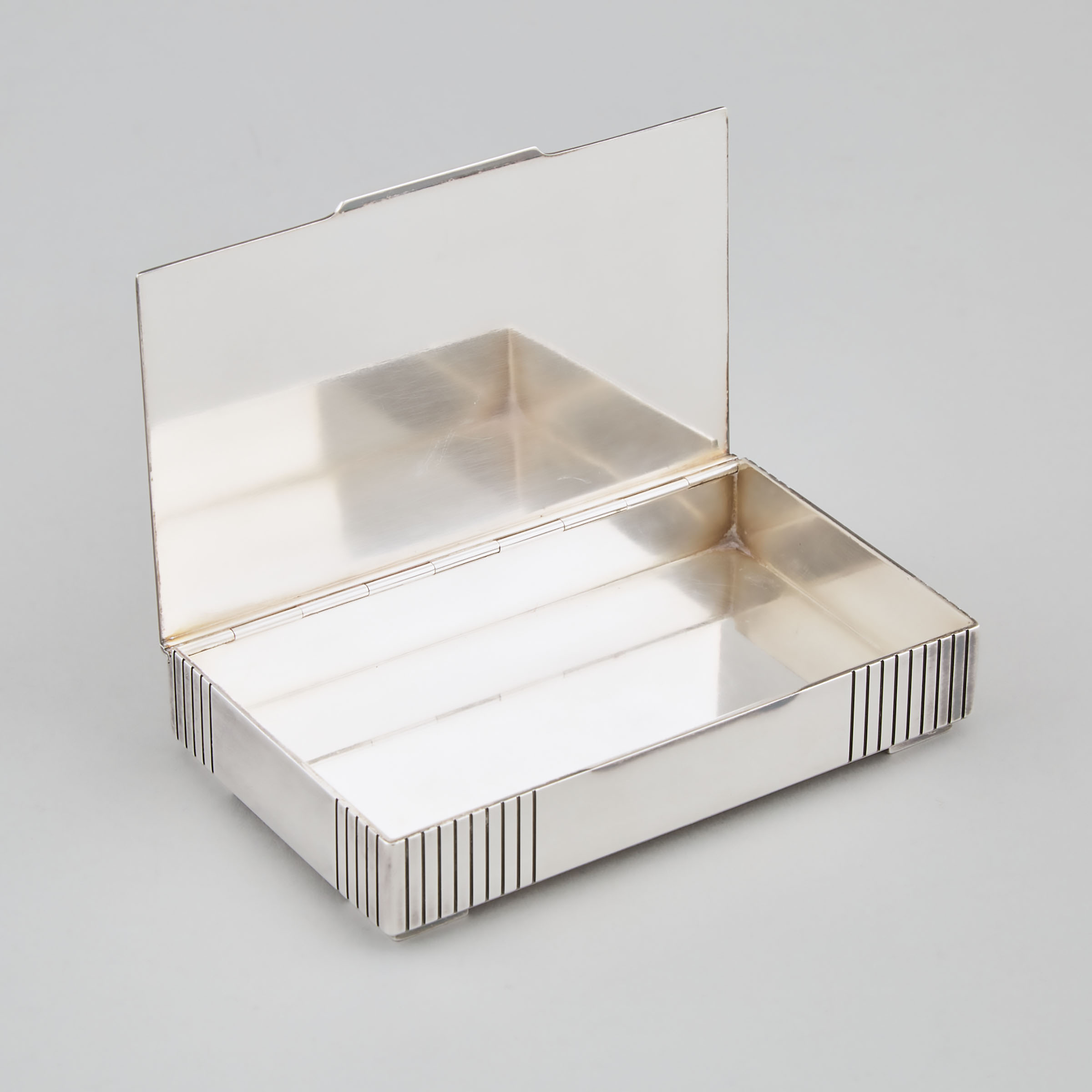 Danish Silver Rectangular Box, #843, Jørgen Jensen for Georg Jensen, Copenhagen, post-1945