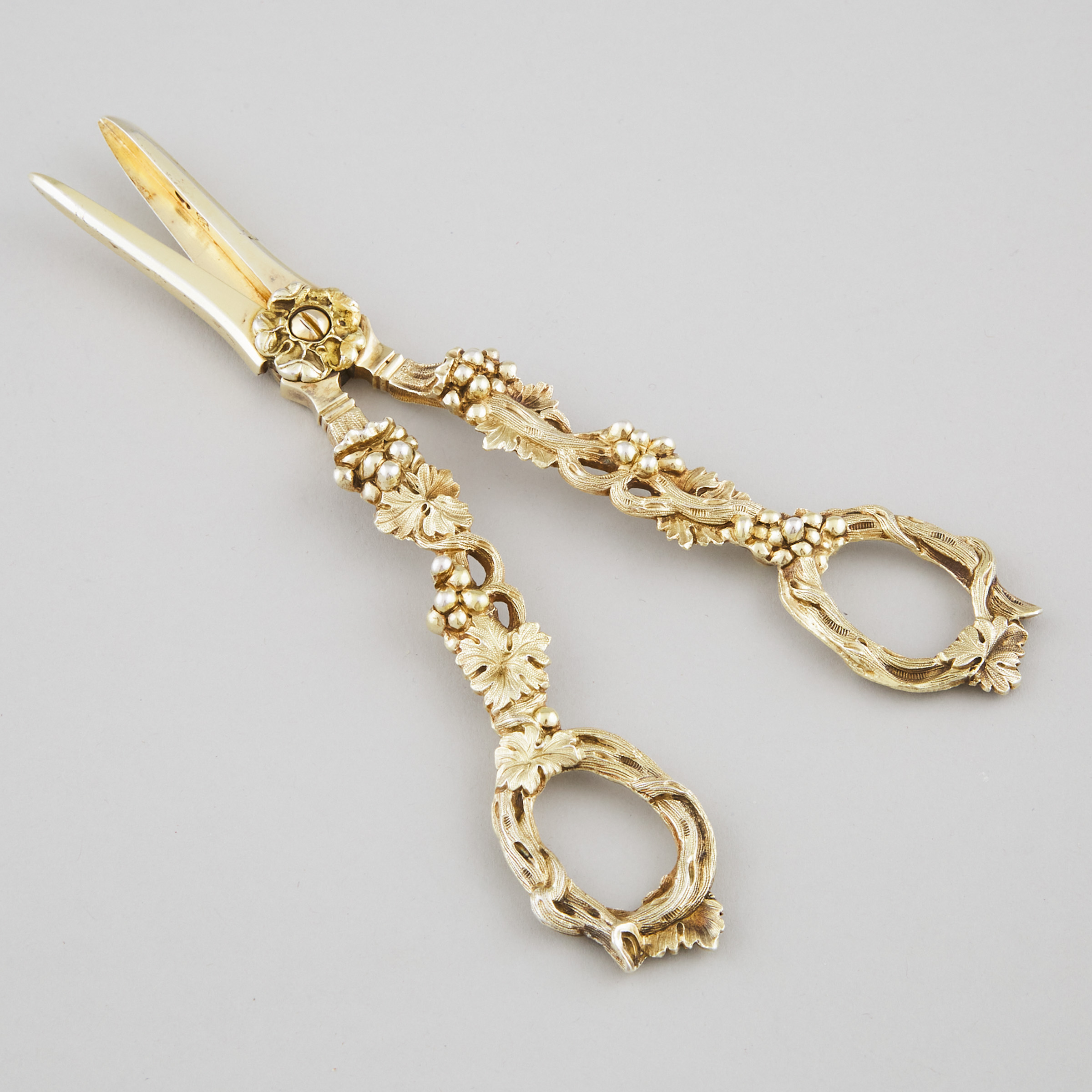 Early Victorian Silver-Gilt Grape Shears, Charles Reily & George Storer, London, 1837