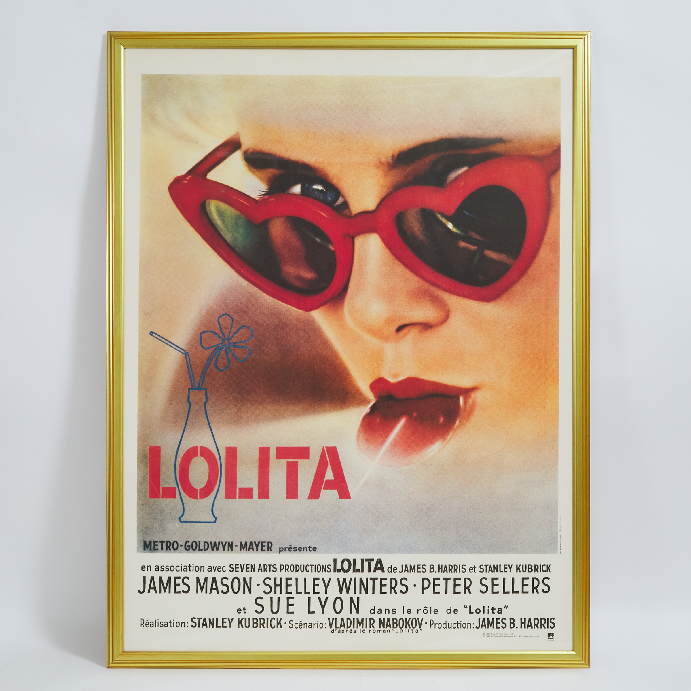 French Grande Poster for Stanley Kubrick's Film LOLITA (1962), 1989 release
