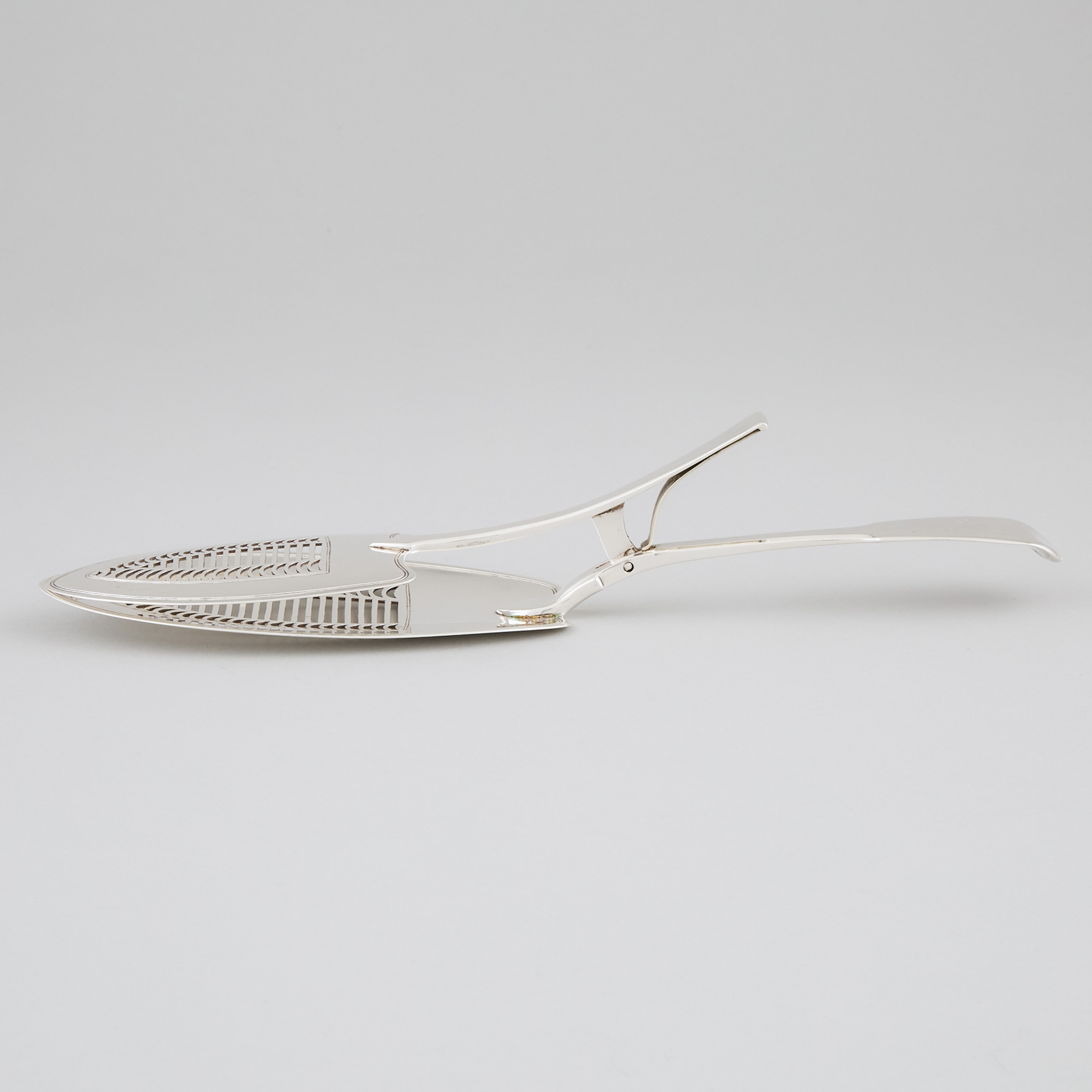 George III Silver Fiddle Pattern Fish Serving Tongs, William Chawner II, London, 1815