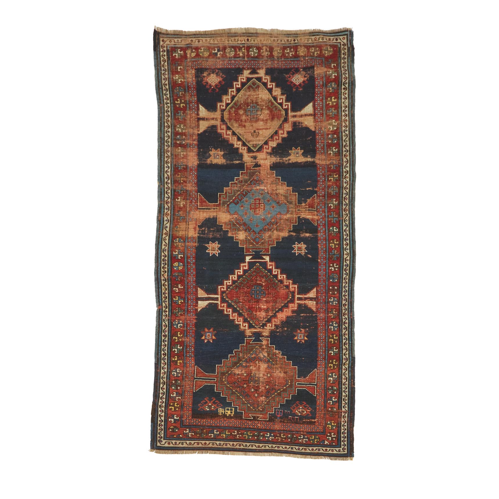 Caucasian Armenian Genje Kazak Long Rug, c.1900