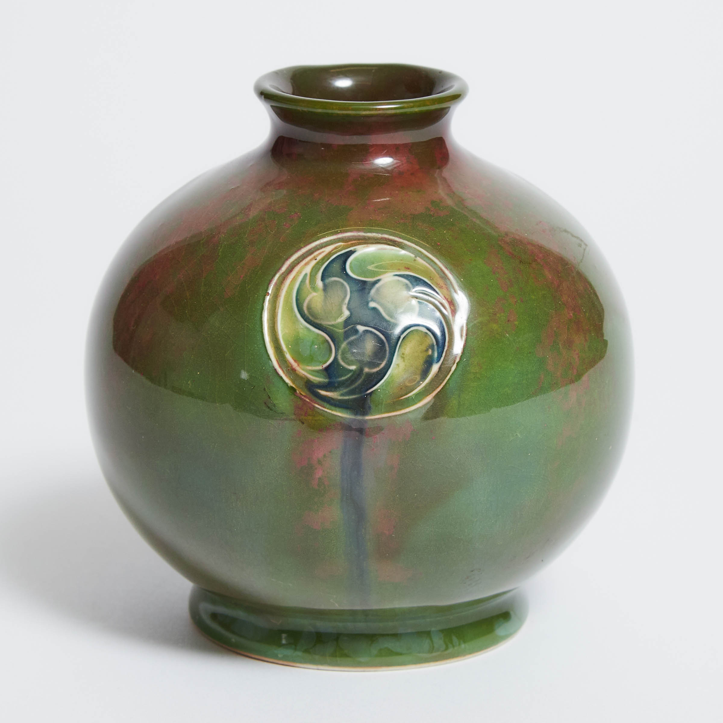 Macintyre Moorcroft Small Mottled Green Flamminian Vase, for Liberty & Co., c.1906-13