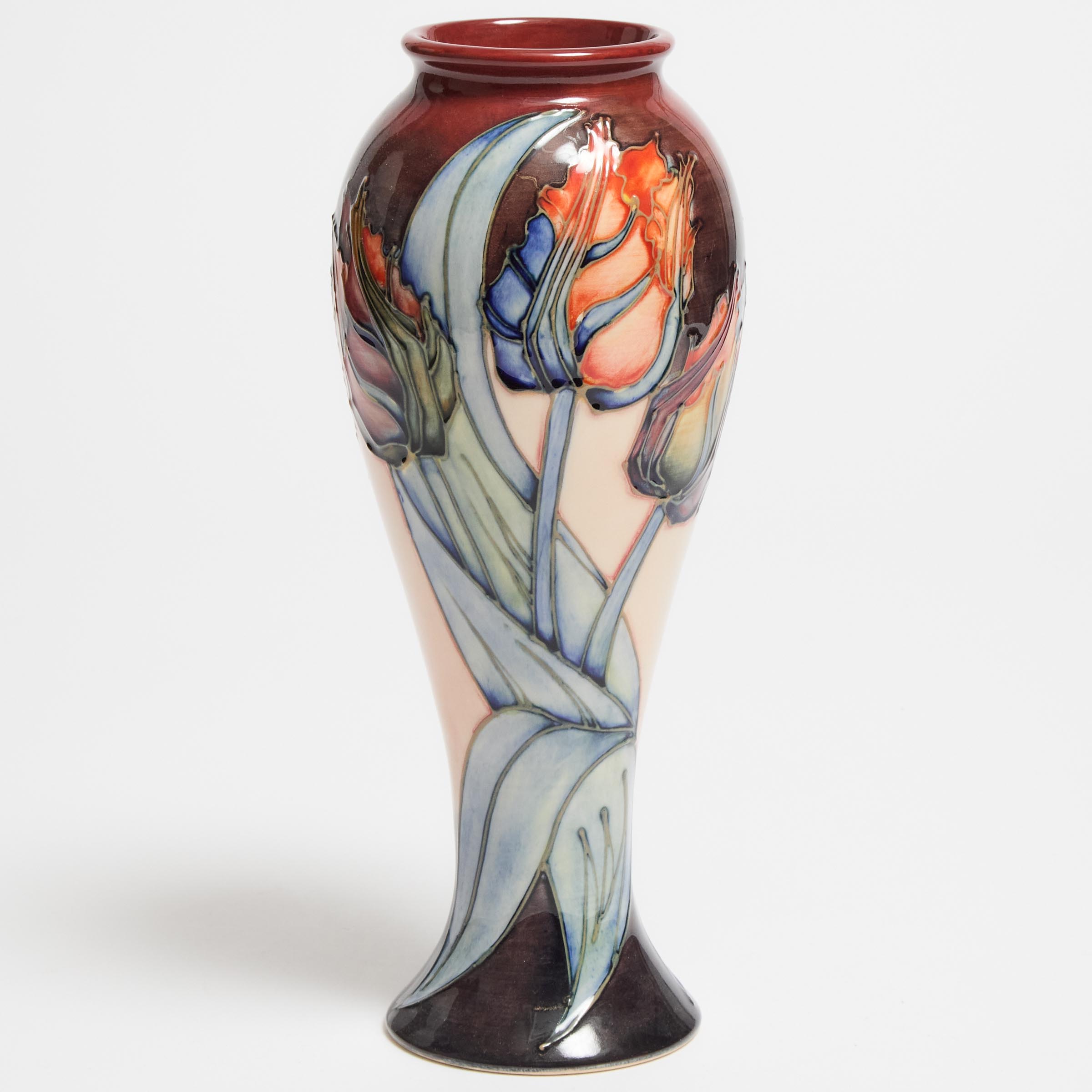 Moorcroft 'Red Tulip' Vase, Sally Tuffin, 1990