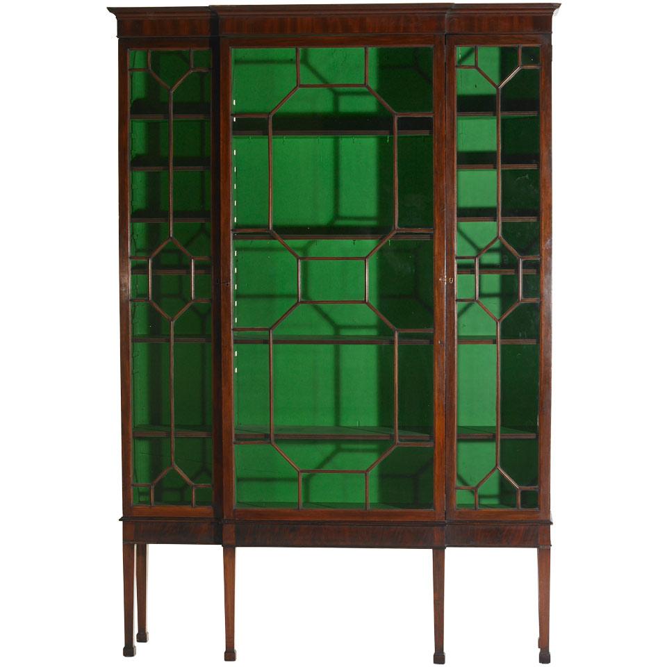 Edwardian Mahogany Breakfront Display Cabinet