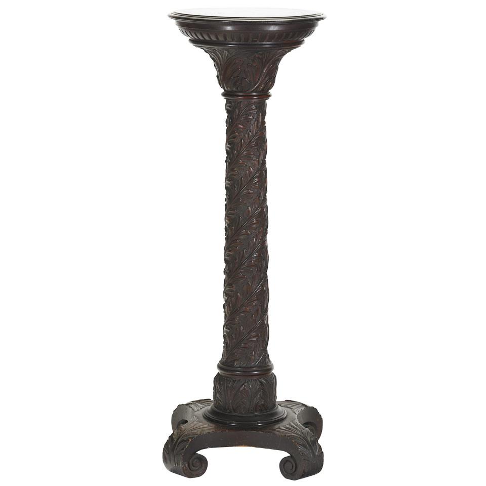 Victorian Carved Mahogany Pedestal 