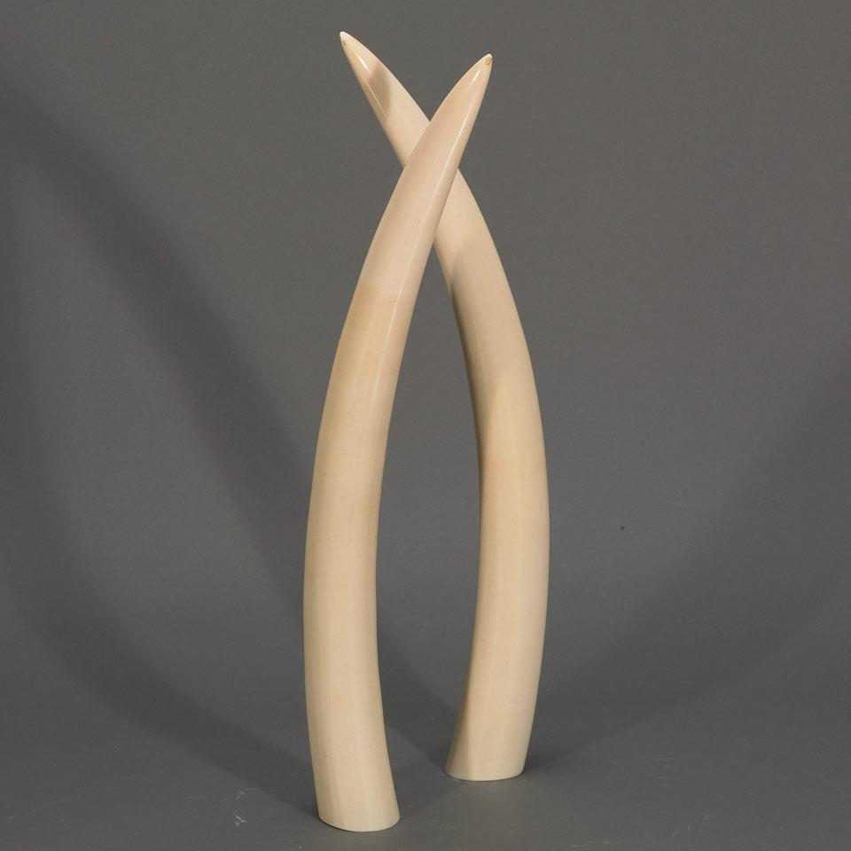 Pair of Indian  Ivory Tusks