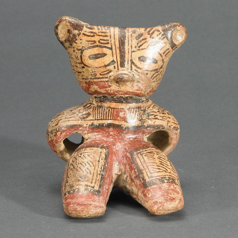 Painted Pottery Seated Figure