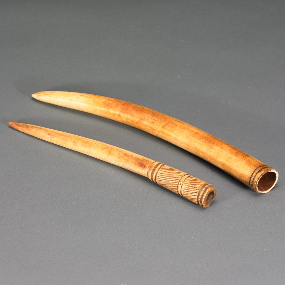 Two African Ivory Tusks