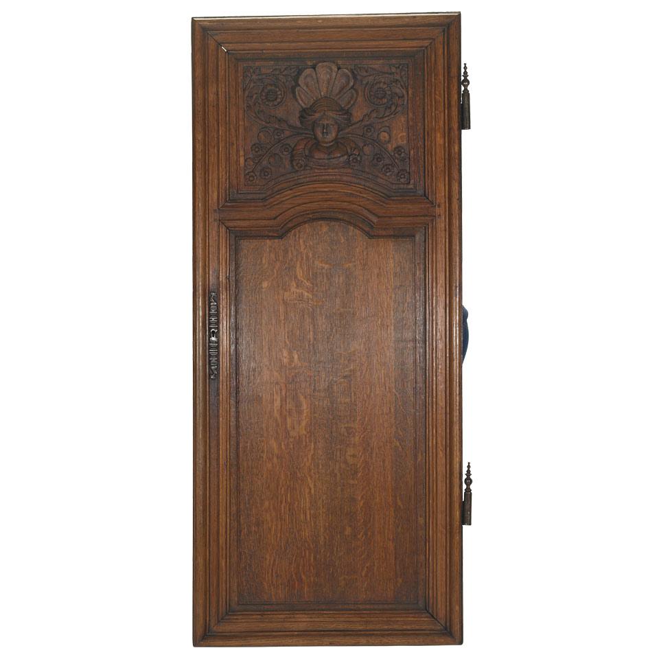 French Provincial Oak Two Door Armoire