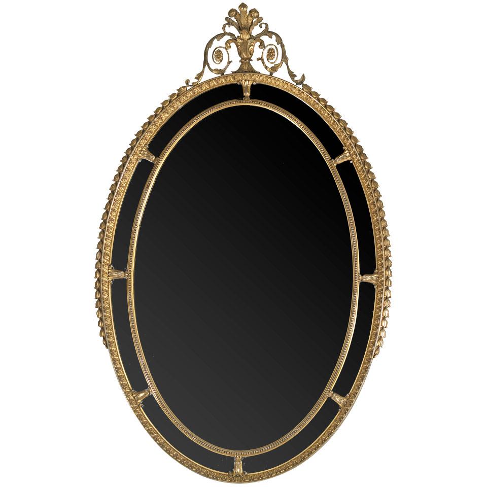 Oval Giltwood Framed Wall Mirror 