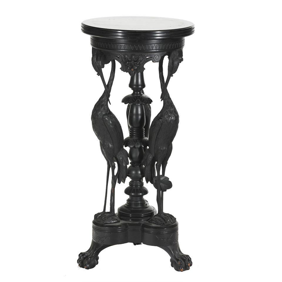 Late Victorian Carved and Ebonized Pedestal 