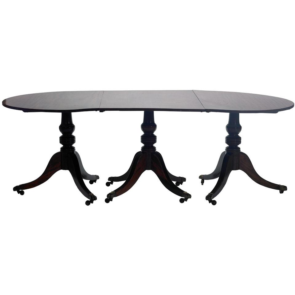 Mahogany Three Pedestal Dining Table