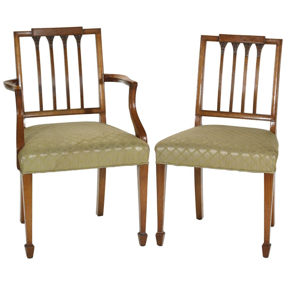 Set of Four Edwardian Satinwood Dining Chairs