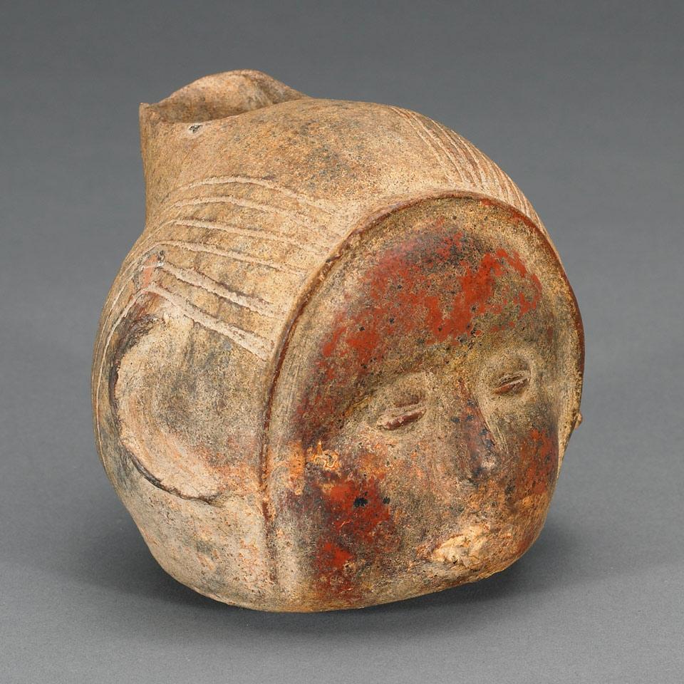 Colima Pottery Head Form Vessel
