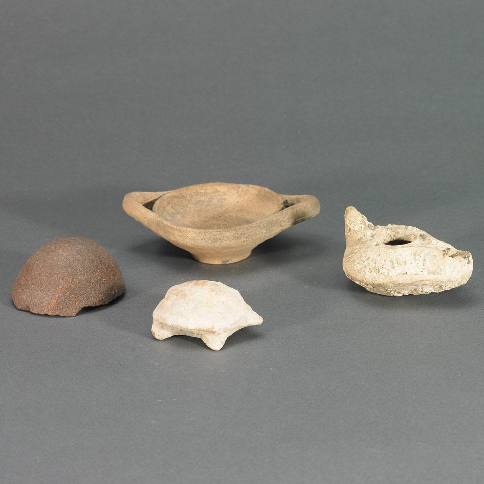 Four Pottery and Stone Artifacts