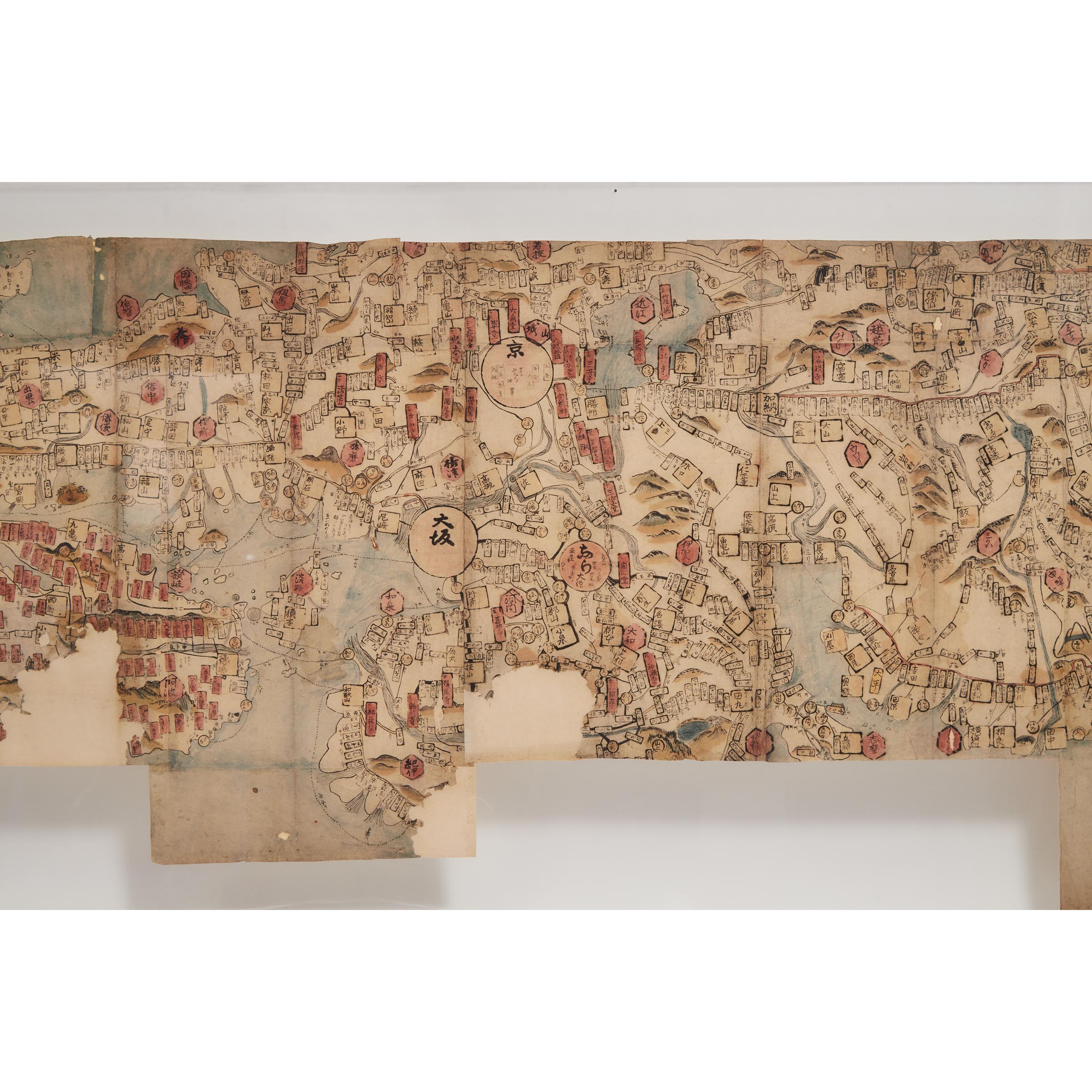 A Large Hand-Drawn Map of the Empire of Japan, Late 19th Century