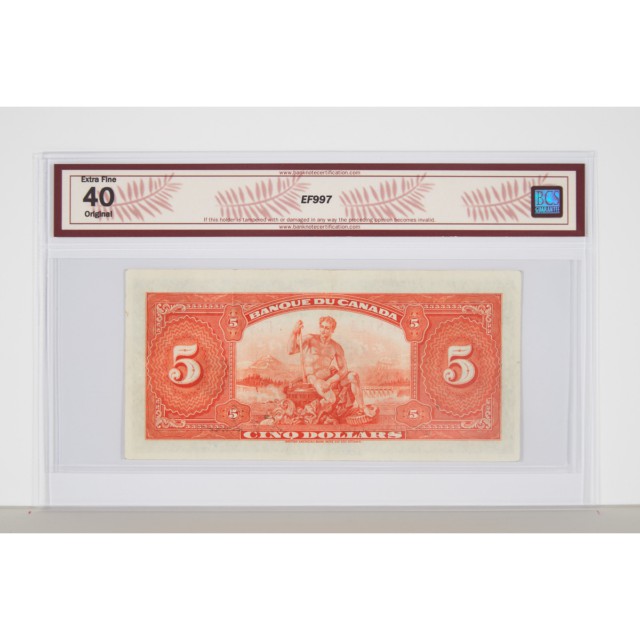 Banque Du Canada 1935 $5 Bank Note