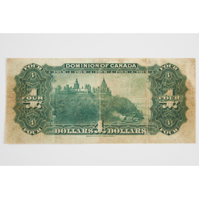 Dominion Of Canada 1900 $4 Bank Note