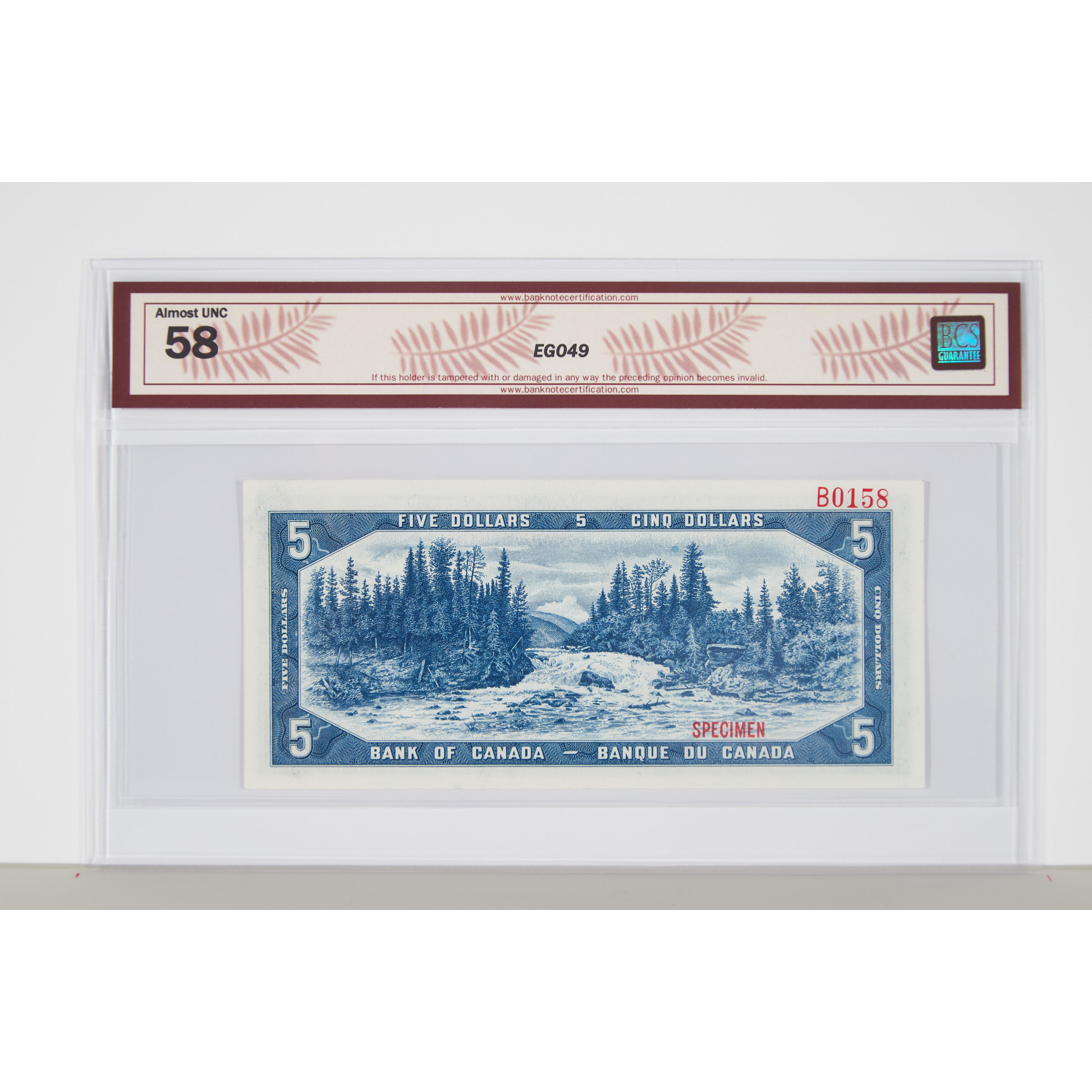 Set Of Eight Bank Of Canada 1954 Devil's Face Specimen Bank Notes