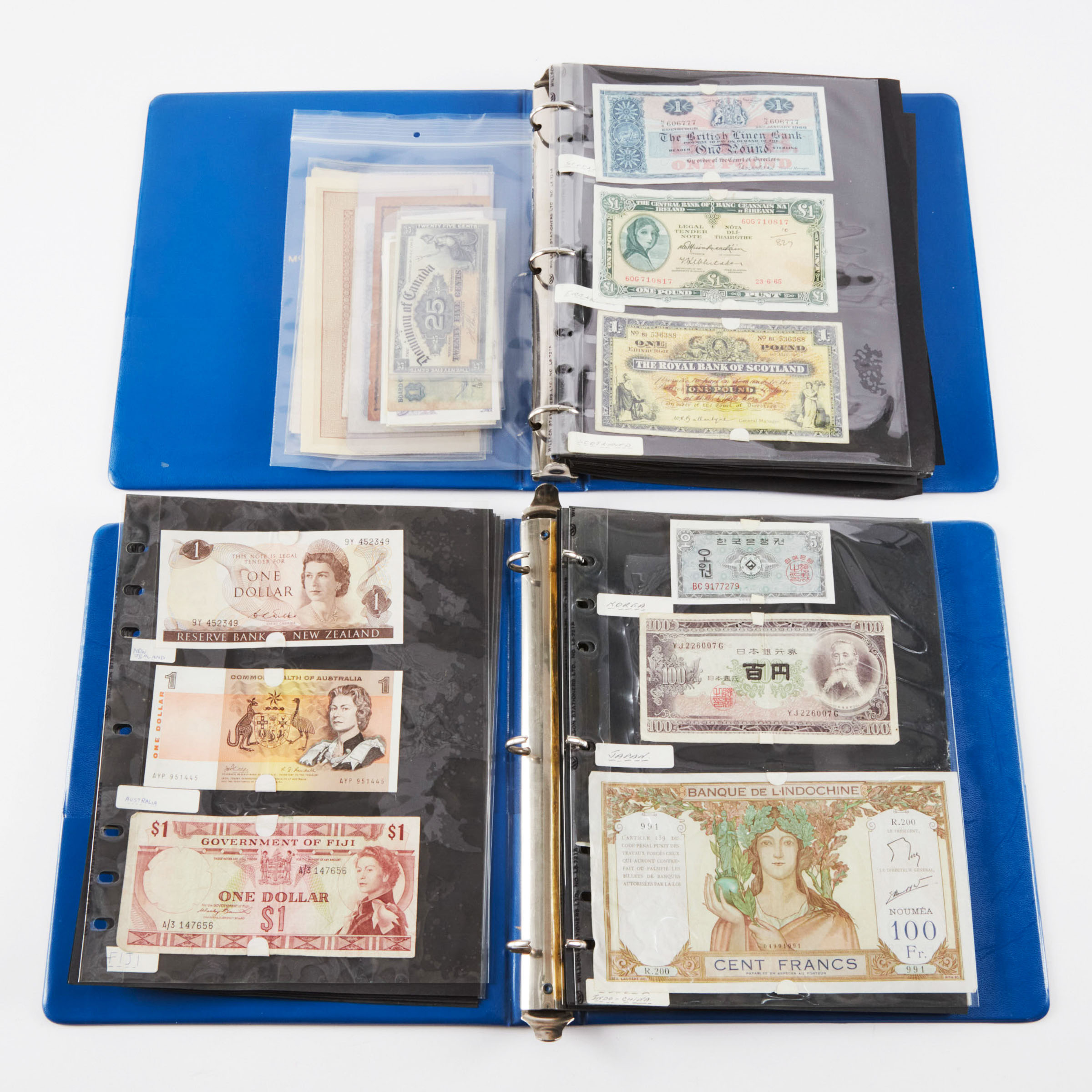 2 Binders Of World Bank Notes