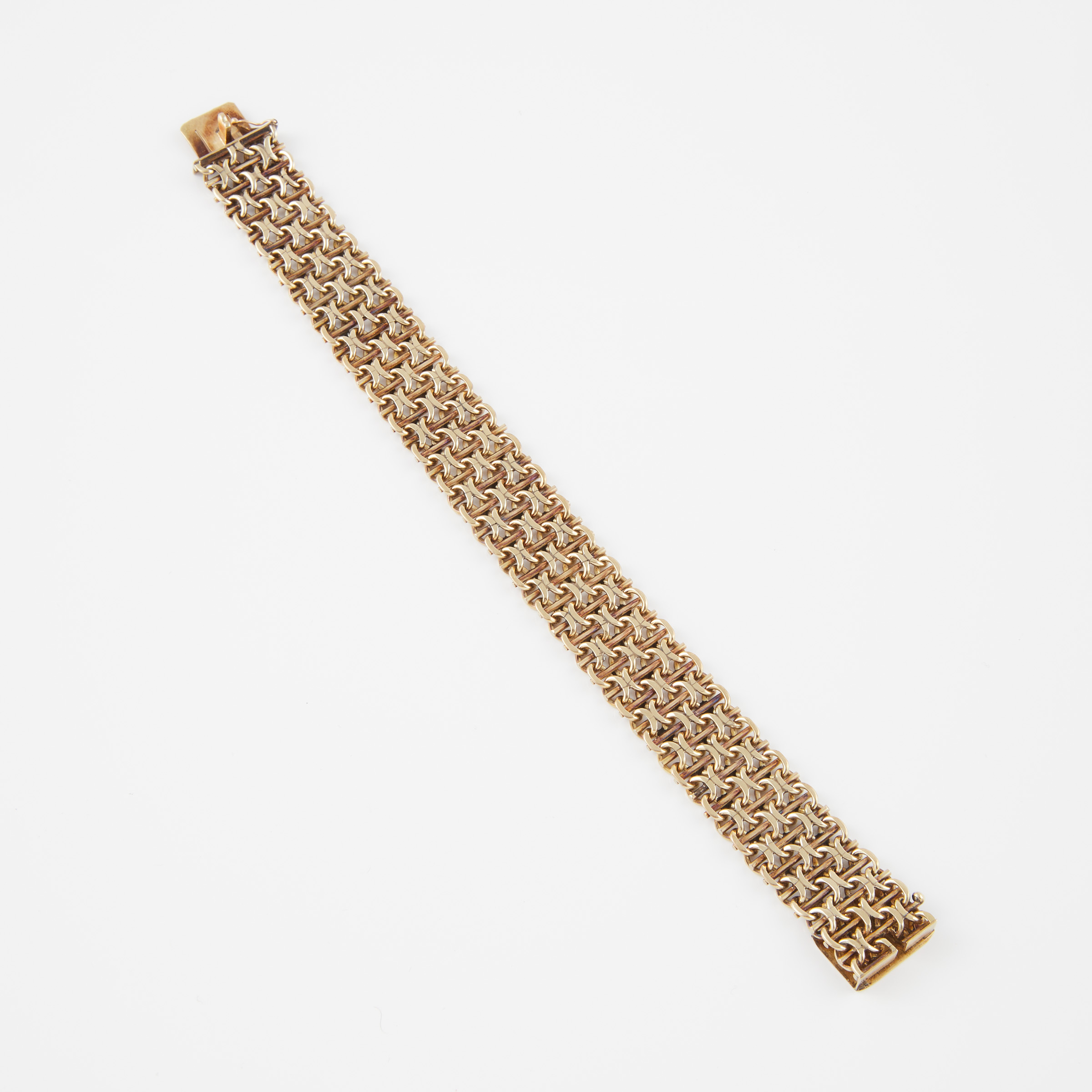 Hungarian 14k Yellow Gold Strap Bracelet