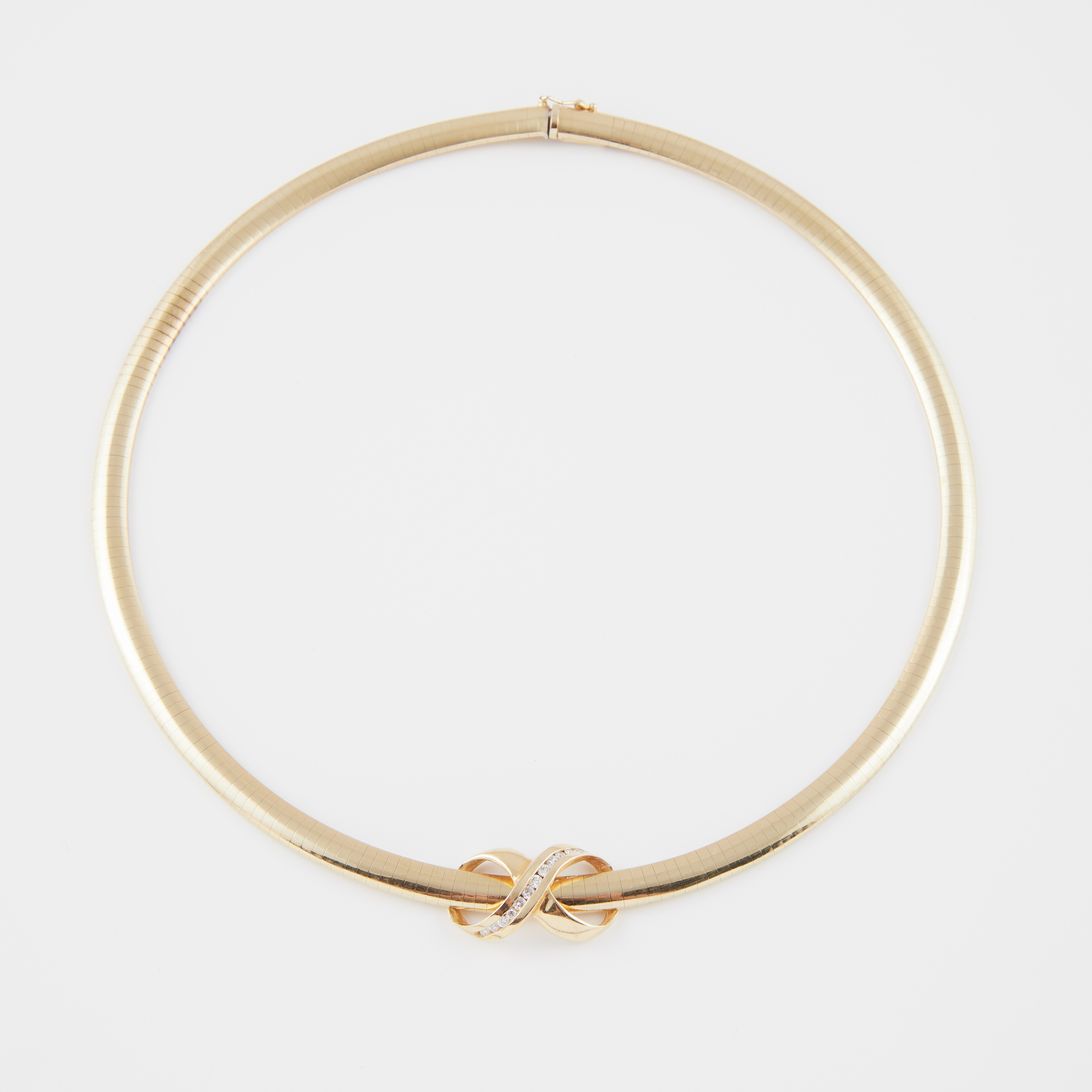 Italian 14k Yellow Gold Collar Necklace And Slide