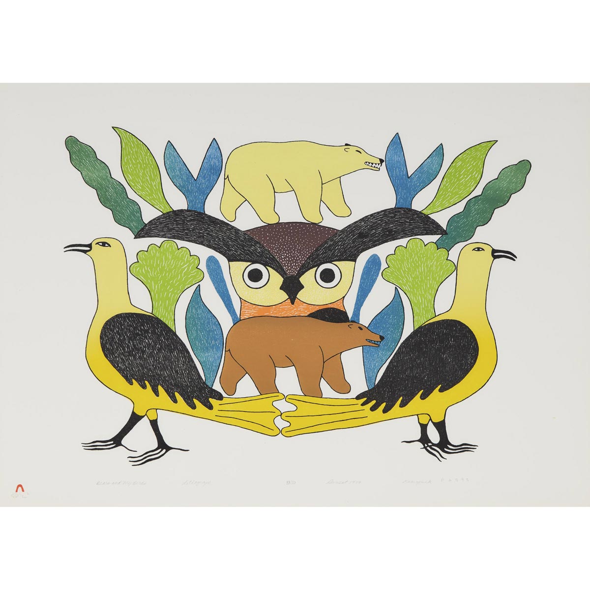 Kenojuak Ashevak ᑭᓄᐊᔭᐊ ᐊᓯᕗ, CC, RCA (1927-2013)