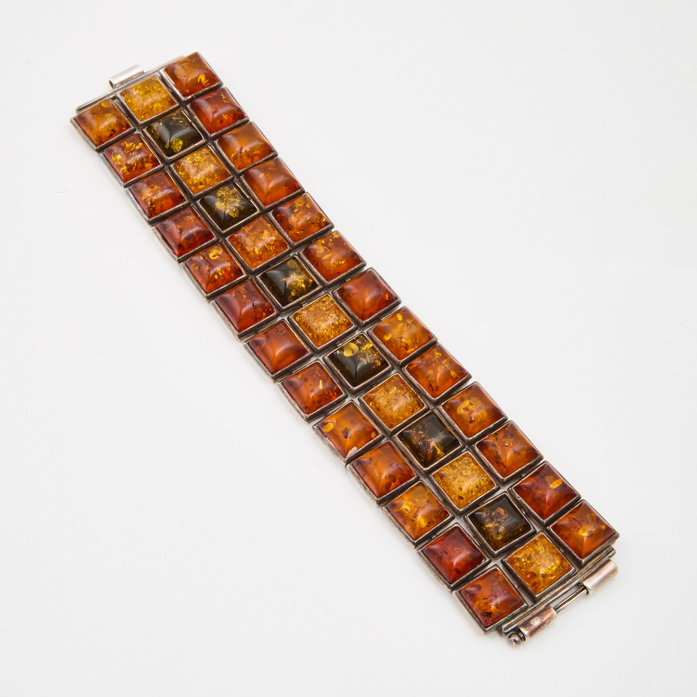 Silver And Amber Bracelet