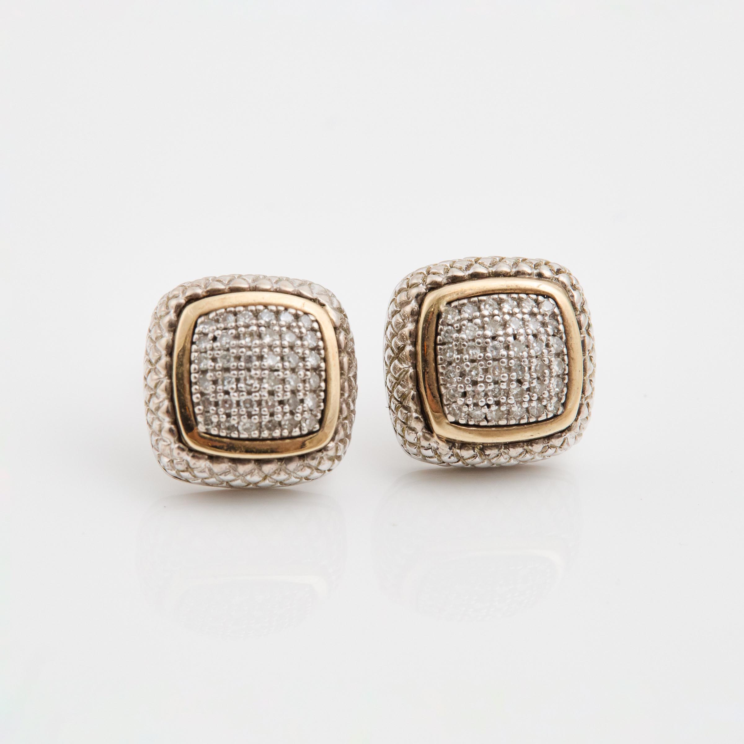 Pair Of 'Effy' Sterling Silver And Gold Earrings