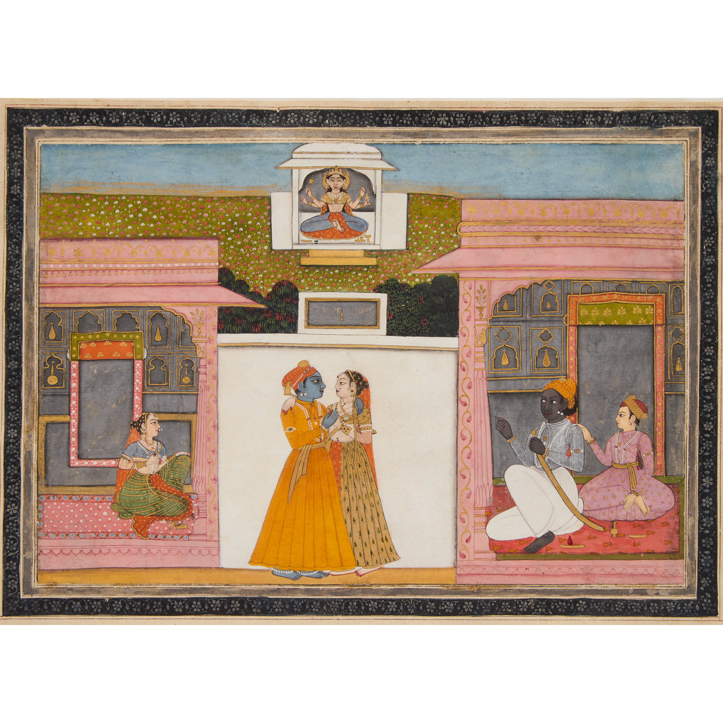 A Painting of Krishna and Radha, Rajasthan, North India, 18th Century