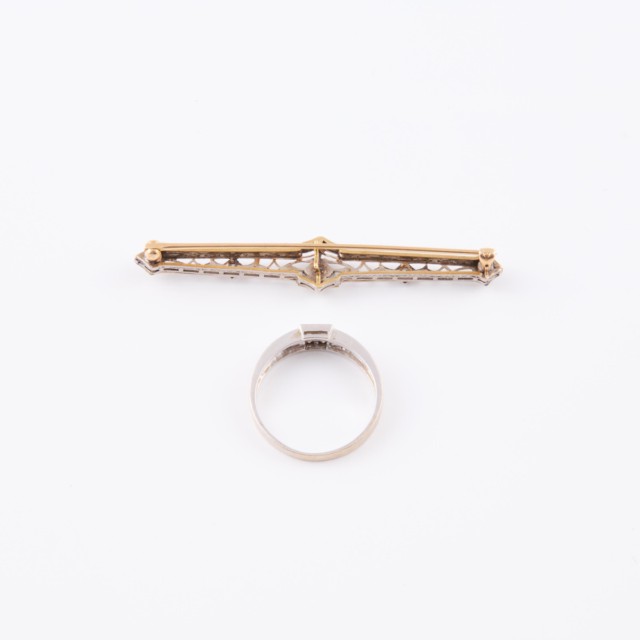 Gold Bar Pin And Ring