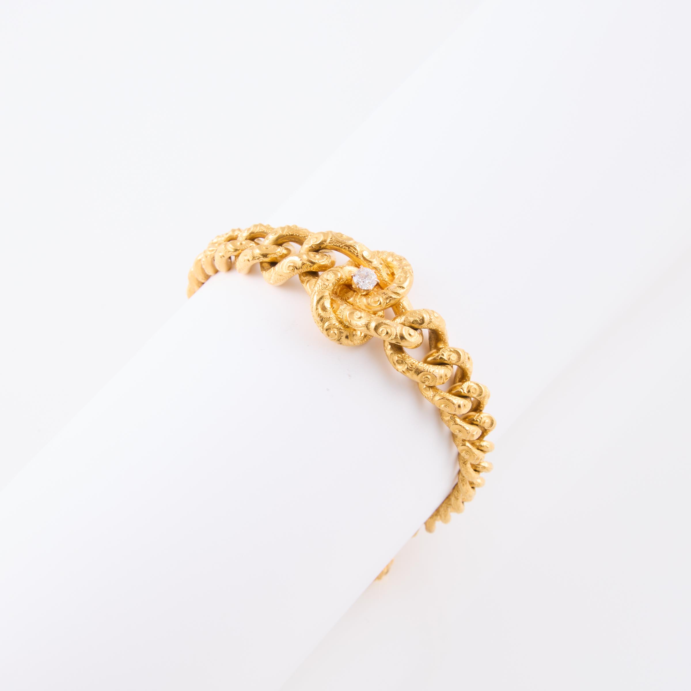 19th Century 18k Yellow Gold Curb Link Bracelet