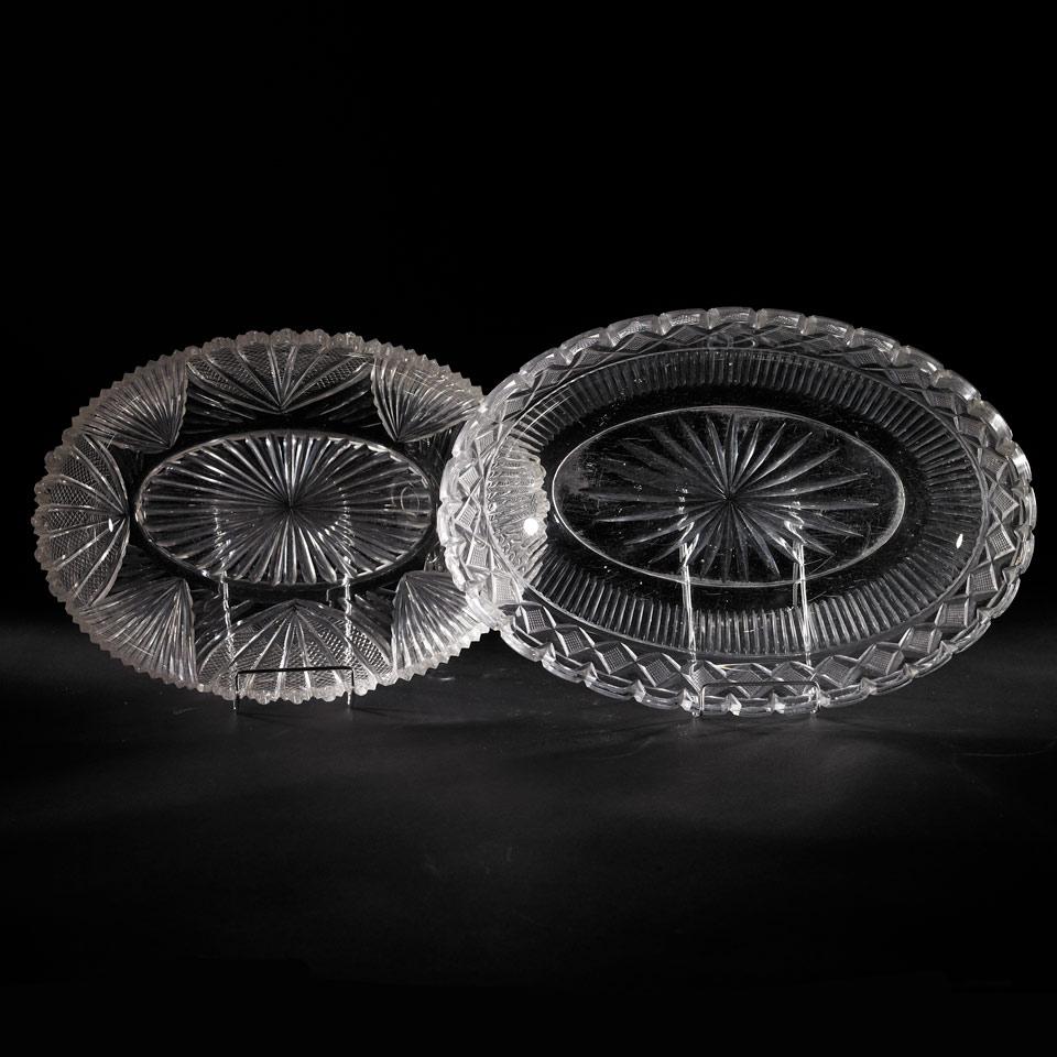 Two Anglo-Irish Cut Glass Serving Dishes, early 19th century