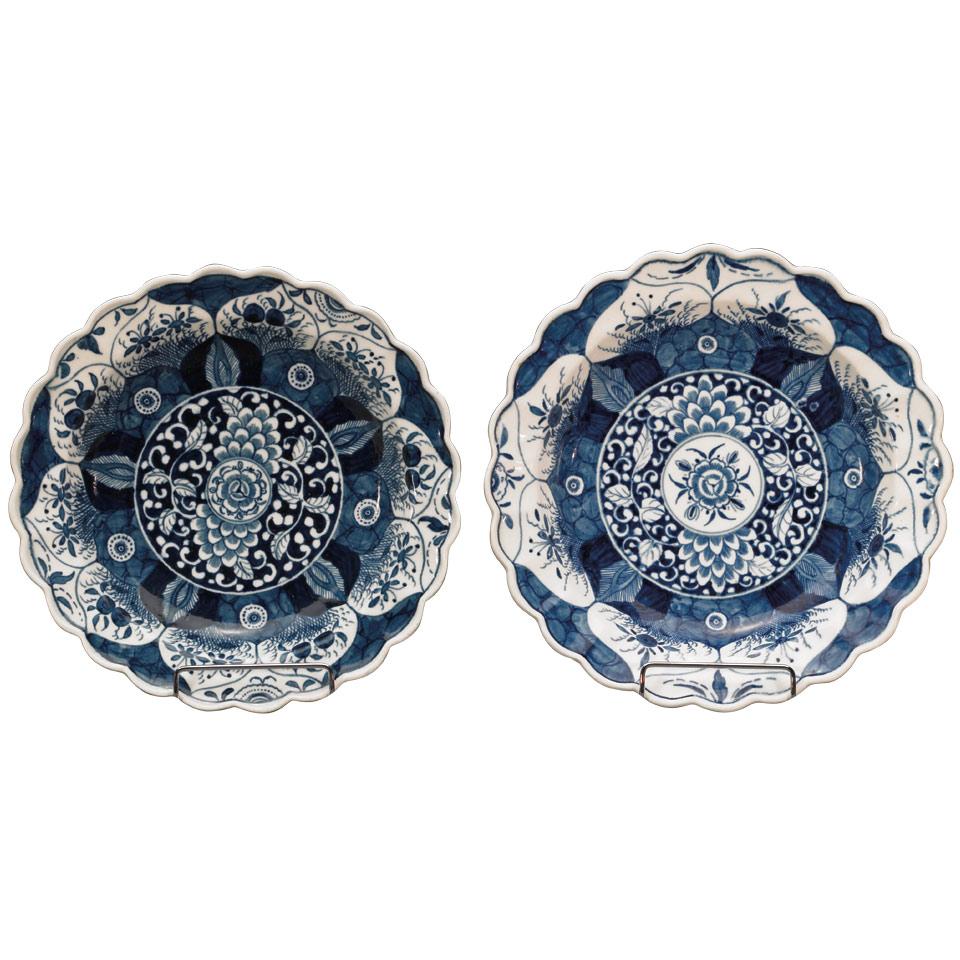 Two Worcester ‘K’ang Hsi Lotus’ Scalloped Plates, c.1770-75
