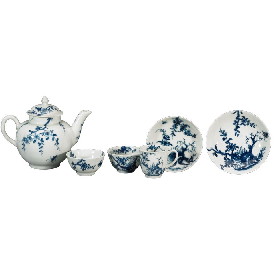 Worcester ‘Prunus Root’ Miniature Tea Set, c.1752-80