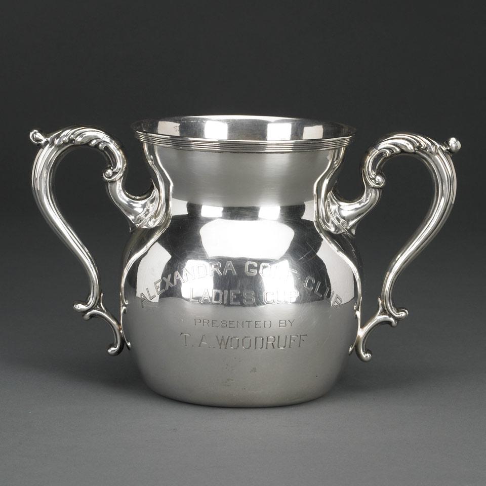 American Silver Two-Handled Golfing Trophy, Dominick & Haff, New York, N.Y., 1900