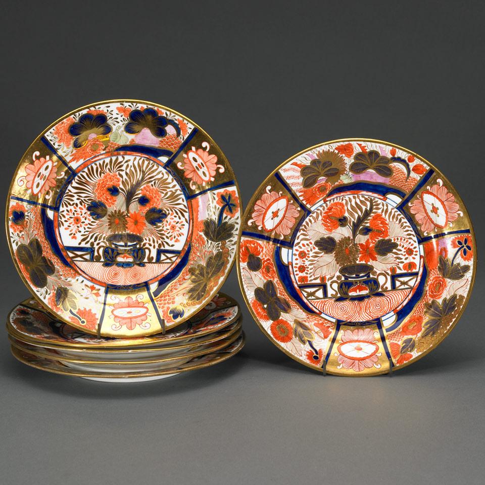 Six Chamberlain’s Worcester Japan Pattern Plates, early 19th century
