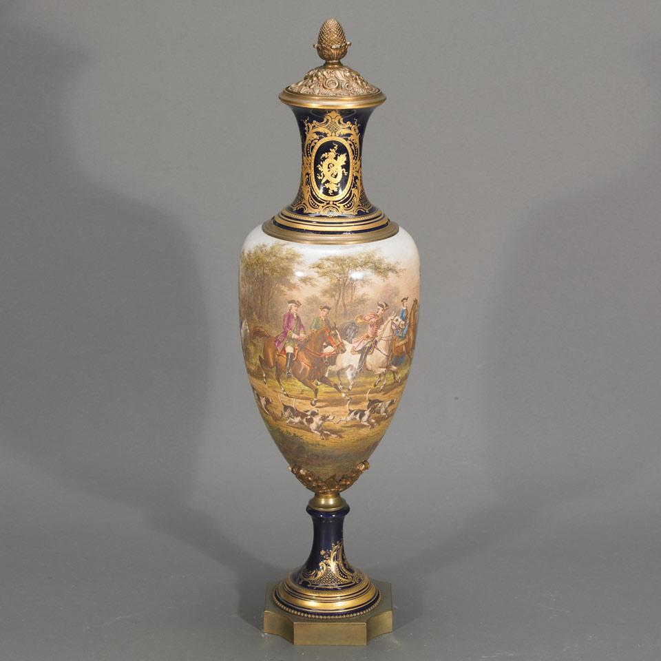 Gilt Brass Mounted ‘Sèvres’ Large Covered Vase, c.1900