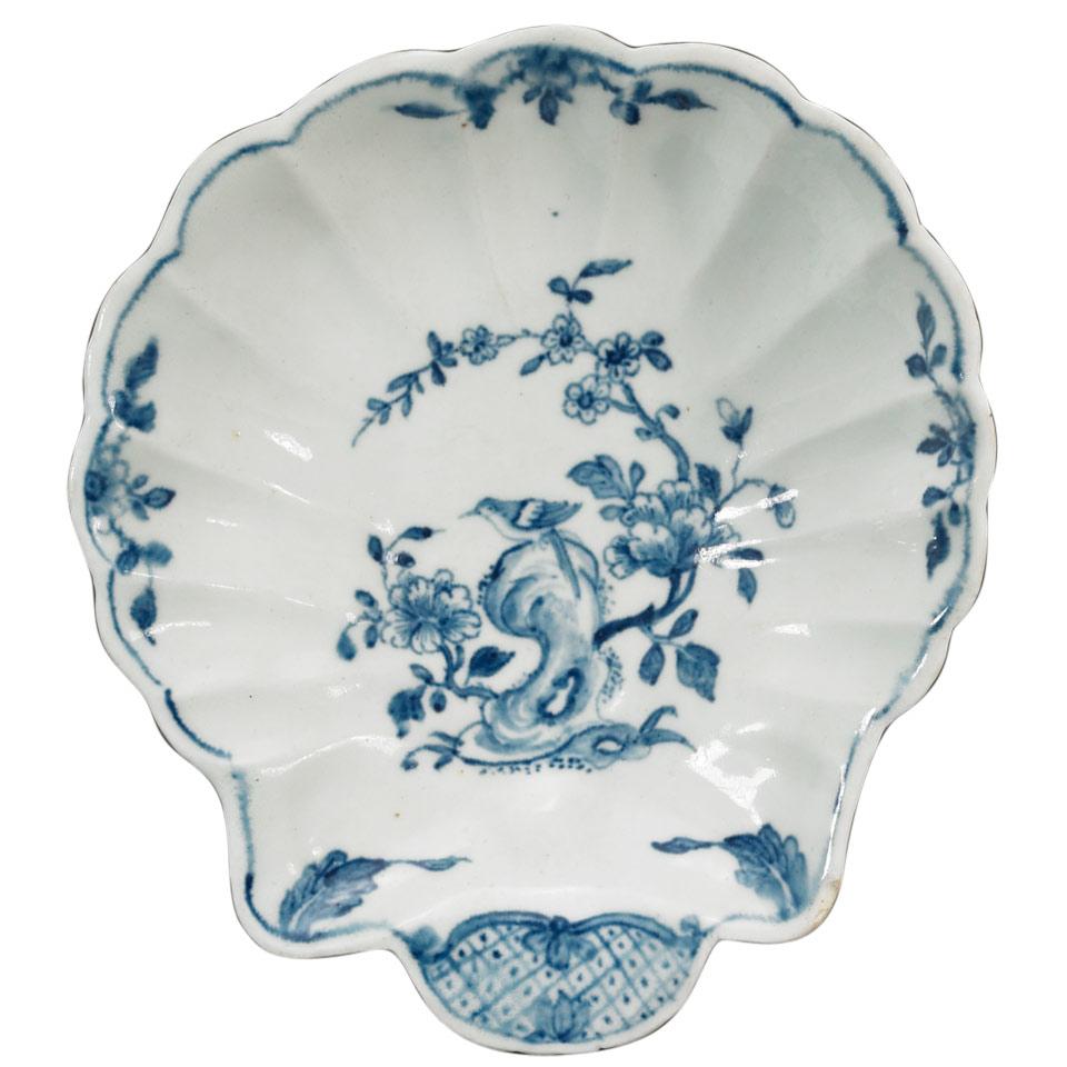 Worcester ‘Two Peony Rock Bird’ Shell Tray, c.1754-60