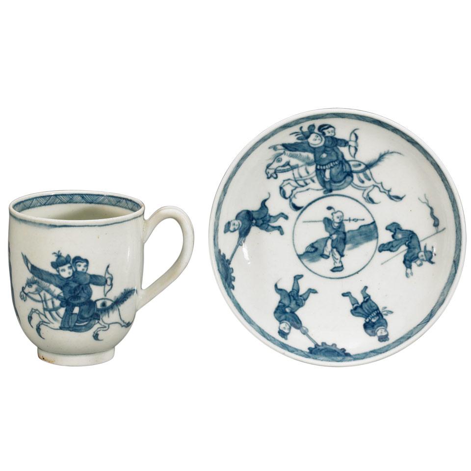 Worcester ‘Eloping Bride’ Coffee Cup and Saucer, c.1765-70