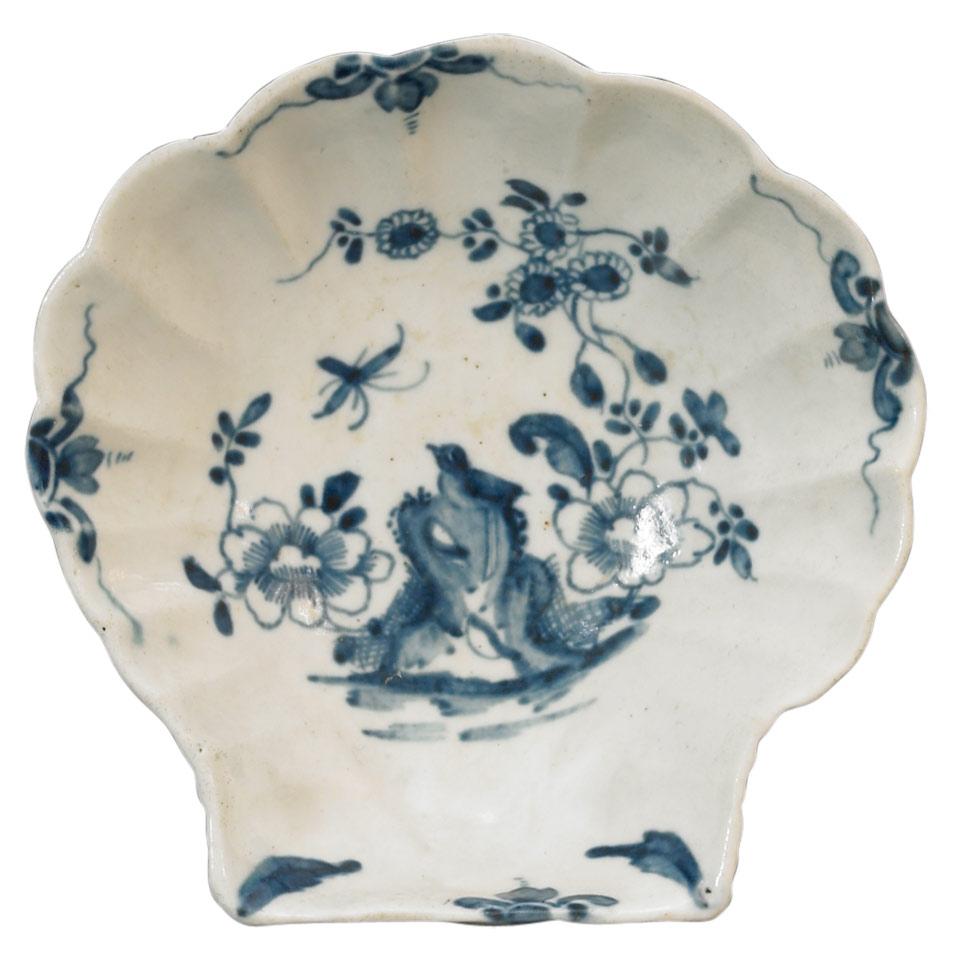 Worcester ‘Two Peony Rock Bird’ Shell Tray, c.1754-60