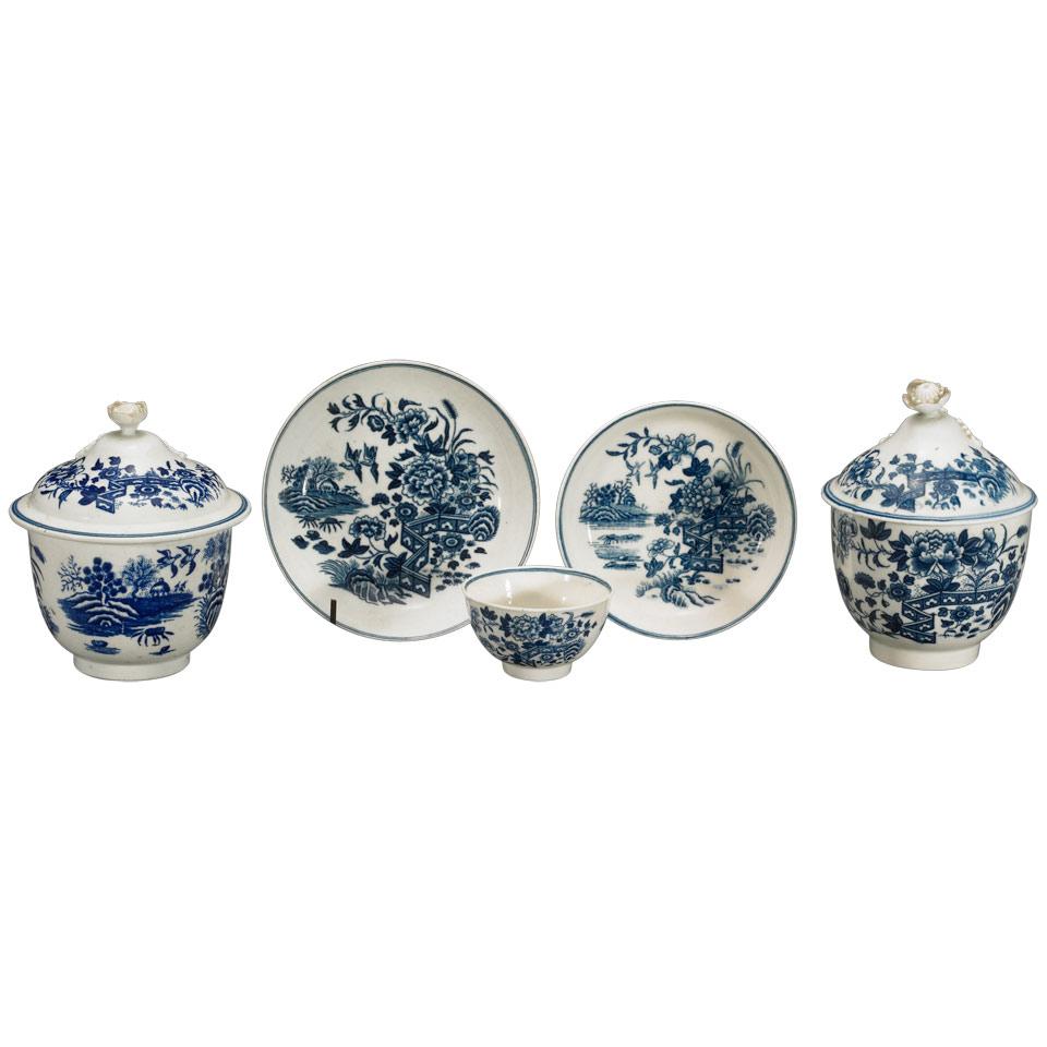 Group of Worcester ‘Fence’ Pattern Teaware, c.1765-85