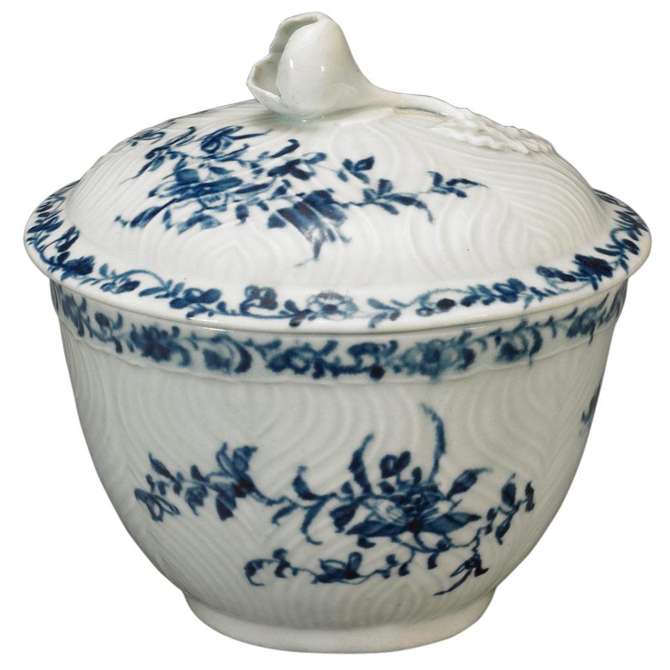 Worcester ‘Feather Mould Floral’ Covered Sugar Bowl, c.1757-80